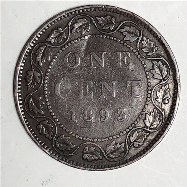 Canadian Large Cent 1893 F+