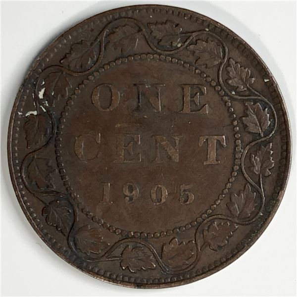 Canadian Large Cent 1905 F+