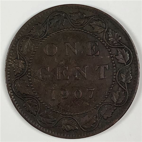 Canadian Large Cent 1907 EF+