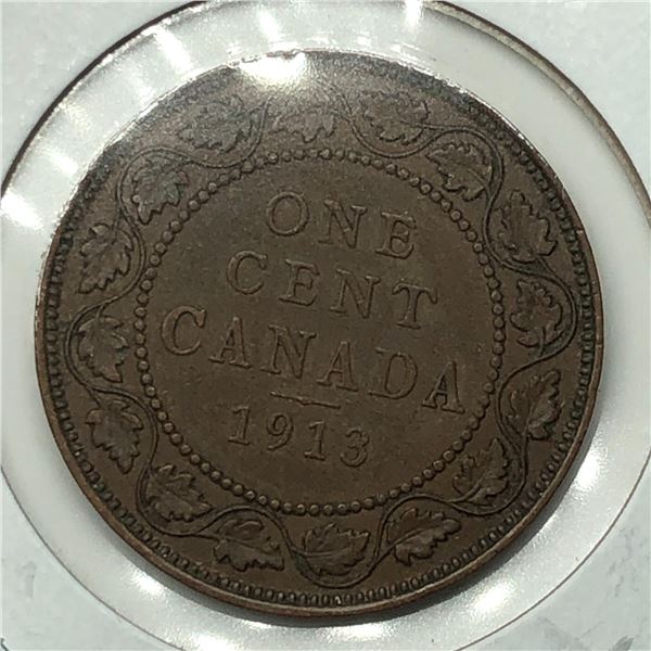 Canadian Large Cent 1913 EF+++