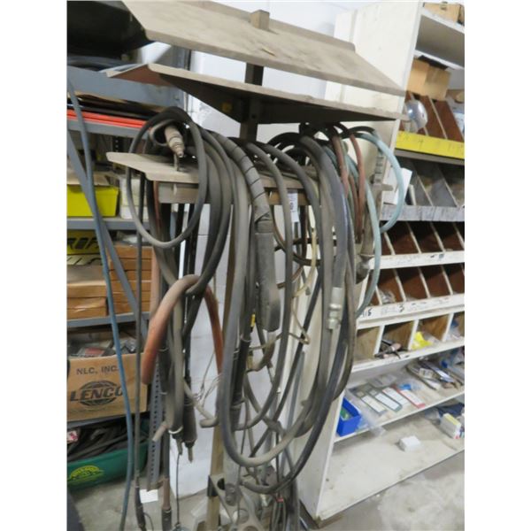 Pedestal Storage Rack w/Welding Leads and Guns