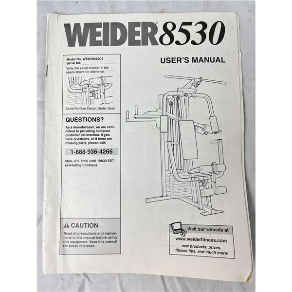 Weider Inversion System Weider 8530 Weight System (Not Tested) - Sunrise Estate Services Ltd