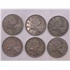 Image 1 : Six 80% Silver Canadian Quarters 34.86g Total Weight