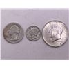 Image 2 : American 90% Silver Half Dollar, Quarter, And Dime
