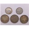 Image 1 : Three Canadian Fifty Cent Coins, And Two Quarters  80% Silver 46.6g Total Weight
