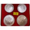 Image 2 : 1976 Montreal Olympic Proof Coin Set 4 Coins .925 Silver 4.32 Troy Ounces