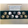 Image 1 : 1988 Calgary Olympic Proof Coin Set 10 Coins 1 Troy Ounce Silver Each