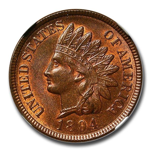 1894 Indian Head Cent MS-64 NGC (Red/Brown)