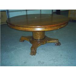 Round Tiger Oak dining table