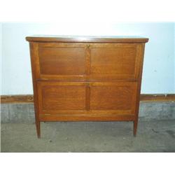 Oak 2 section record storage cabinet