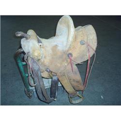 Saddle in roughout leather