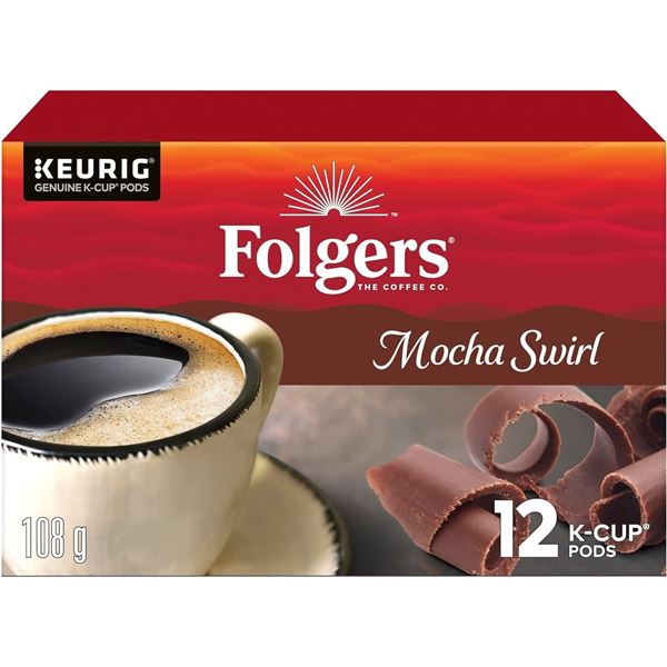 3 NEW BOXES OF FOLDGERS KEURIG MOCHA SWIRL COFFEE