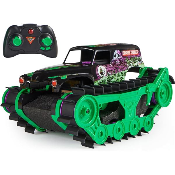 NEW MONSTER JAM GRAVE DIGGER TRAX REMOTE TRUCK