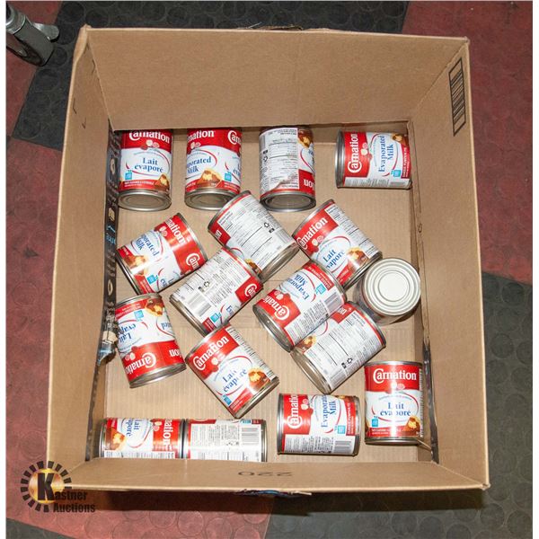 17 NEW CANS OF CARNATION EVAPORATED MILK 354ML