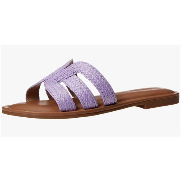 NEW THE DROP MONIKA LAVENDER RAFFIA SANDALS SZ 8.5