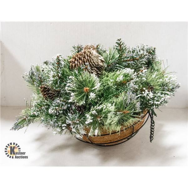 NEW HOLIDAY CENTER PIECE WITH FROSTED PCS AND PINE