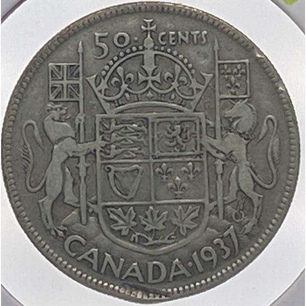 1937 CANADA KING GEORGE VI SILVER HALF DOLLAR