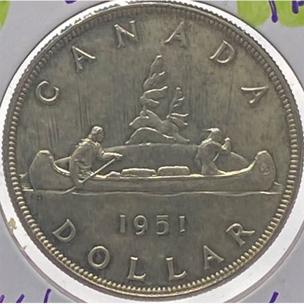 1951 CANADA VOYAGEUR SILVER DOLLAR