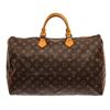 Image 1 : Louis Vuitton Brown Monogram Canvas Leather Speedy 40 Satchel Bag