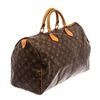 Image 2 : Louis Vuitton Brown Monogram Canvas Leather Speedy 40 Satchel Bag