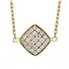 Image 2 : 18k Rose Gold .60 ctw Pave Set Diamond Cushion Pendant & Cable Link Chain Neckla