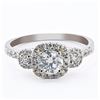 Image 1 : 0.60 ctw SI2 CLARITY CENTER Diamond 18K White Gold Ring (0.94 ctw Diamonds)