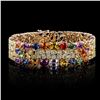 Image 3 : 31.68 ctw Multi-Color Sapphire and 13.37 ctw Diamond 14K Yellow Gold Bracelet