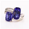 Image 1 : 7.66 ctw Tanzanite and 0.30 ctw Diamond Platinum Ring