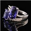 Image 2 : 7.66 ctw Tanzanite and 0.30 ctw Diamond Platinum Ring