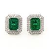 Image 2 : 4.44 ctw Emerald and 1.04 ctw Diamond 18K White Gold Earrings