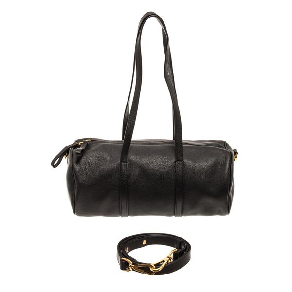 Mansur Gavriel Black Leather Duffle Mini Bag