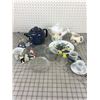 Image 1 : MISC LOT GLASS TEA POTS FIGURINES ETC