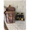 Image 1 : 1917 G. BATTLE & Co. ANTIQUE PARIS FRANCE BRASS BINOCULARS AND LEATHER CASE