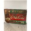 Image 1 : ANTIQUE COCA-COLA SIGN STRAIGHT SIDED BOTTLE MADE BY CHAS W. SHONK CO. 27 1/2" 19 1/"