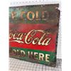 Image 3 : ANTIQUE COCA-COLA SIGN STRAIGHT SIDED BOTTLE MADE BY CHAS W. SHONK CO. 27 1/2" 19 1/"
