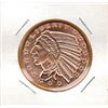Image 1 : 1 OUNCE COPPER -  .999 FINE - INDIAN - INCUSE DESIGN