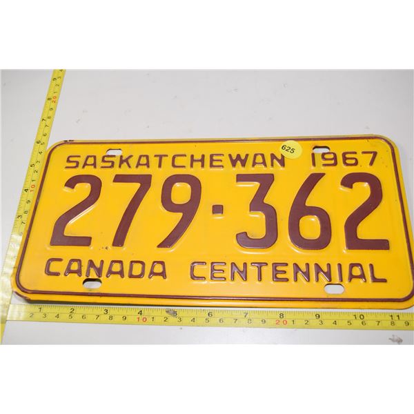 1967 Sask License plate