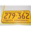 Image 1 : 1967 Sask License plate