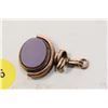 Image 2 : Antique 24kt stone watch fob - marked 100