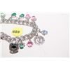 Image 2 : Large Sterling Silver Estate Charm Bracelet