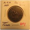 Image 1 : 1850 PC-5A Half Penny Token Upper Canada