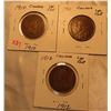 Image 1 : Lot of 3 Canada Large Cents 1910-1912