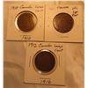 Image 2 : Lot of 3 Canada Large Cents 1910-1912