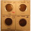 Image 1 : Lot of 4 Canada Large Cents 1913-1916