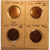 Image 2 : Lot of 4 Canada Large Cents 1913-1916