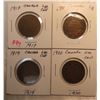 Image 1 : Lot of 4 Canada Large Cents 1917-1920