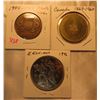 Lot of 3 Medallions:  1905-1955 Alberta Jubilee, 1867-1967 Canada Confederation, 1976 'Fabulous Fift