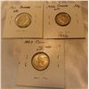 Image 2 : Lot of 3 Canada silver 10 cent -1951,1952, 1957 dots