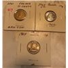 Image 1 : Lot of 3 Canada silver 10 cent -1961, 1962 and 1964