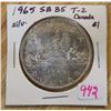 Image 1 : 1965 SB B5 T-2 Canada Silver $1
